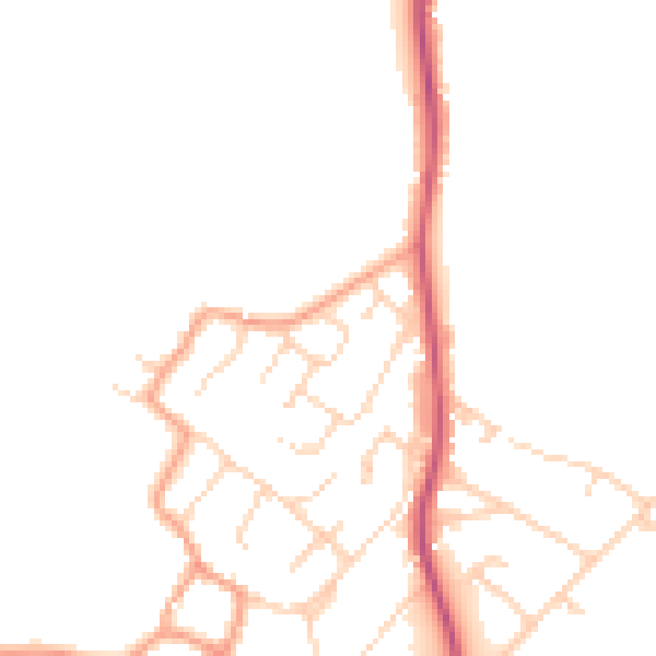 Daytime road noise heatmap for CB24 9XS