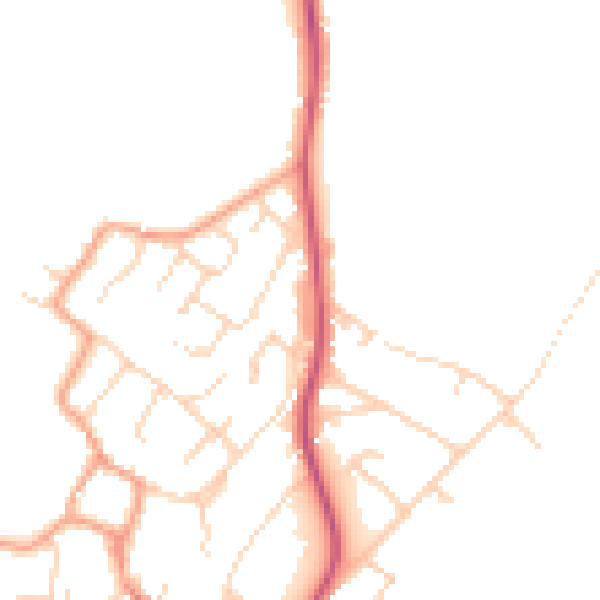 Daytime road noise heatmap for CB24 9XX