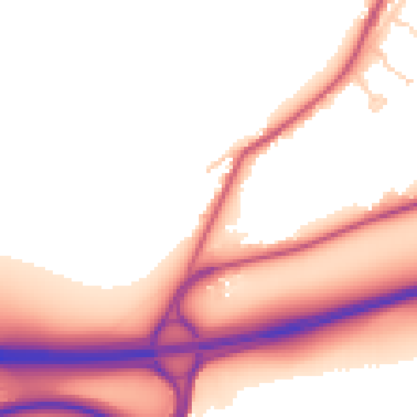 Daytime road noise heatmap for CB25 9AF