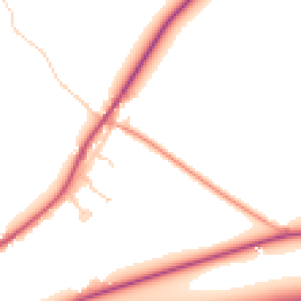 Daytime road noise heatmap for CB25 9AH