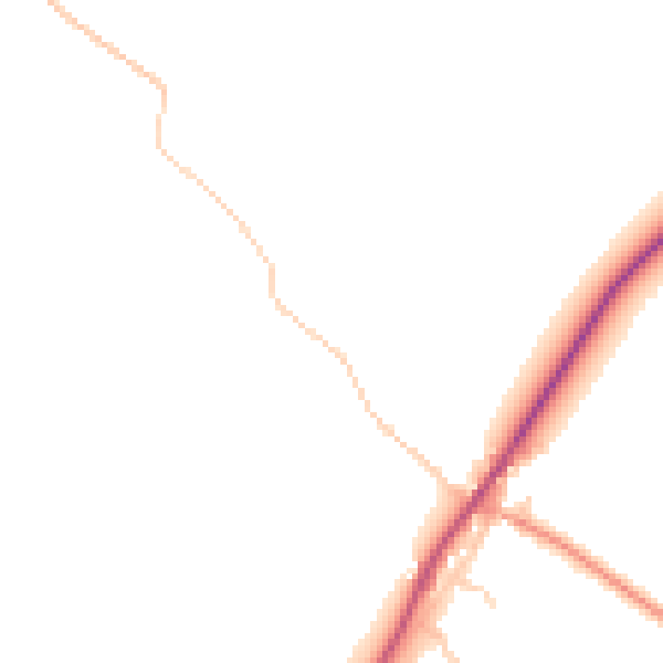 Daytime road noise heatmap for CB25 9AJ