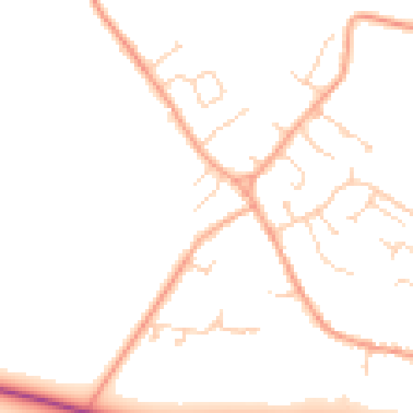 Daytime road noise heatmap for CB25 9DW