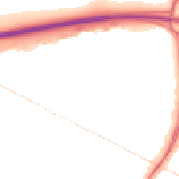 Night-time road noise heatmap for CB4 0WN
