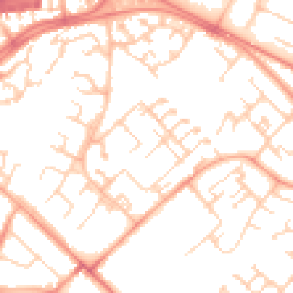 Daytime road noise heatmap for CB4 2LR