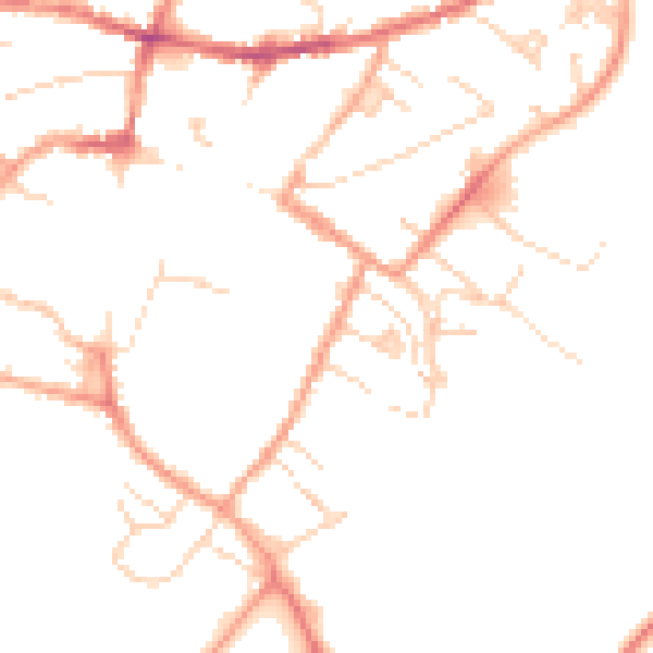 Daytime road noise heatmap for CB7 4AH