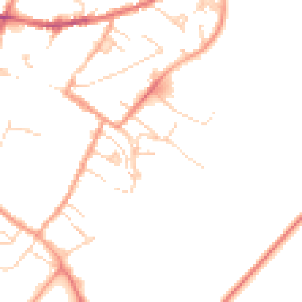 Daytime road noise heatmap for CB7 4AY