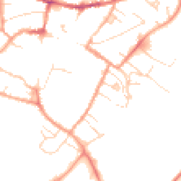 Daytime road noise heatmap for CB7 4BH
