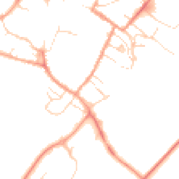 Daytime road noise heatmap for CB7 4FN