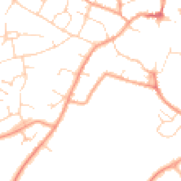 Daytime road noise heatmap for CB7 4HZ