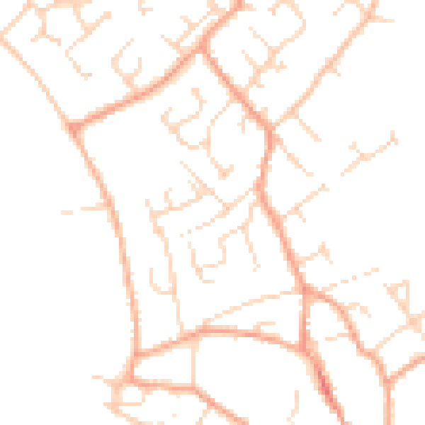 Daytime road noise heatmap for CB7 5BL