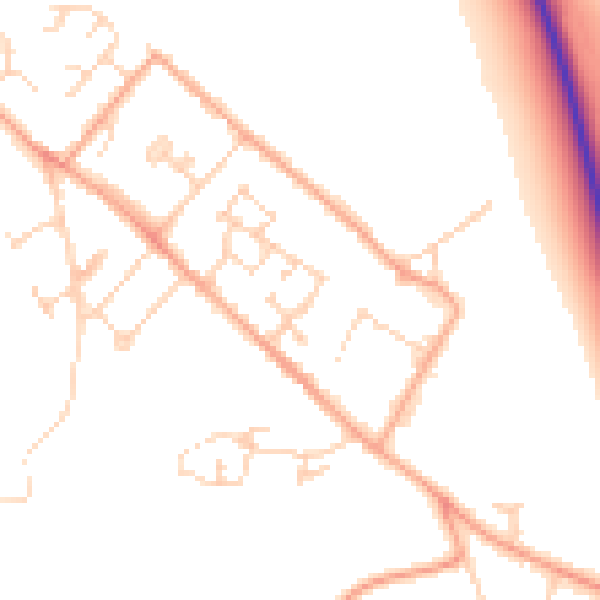 Daytime road noise heatmap for CB7 5DP