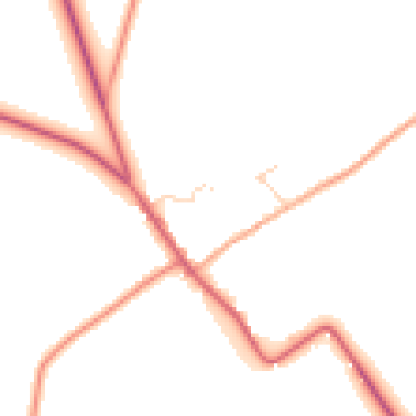 Daytime road noise heatmap for CB7 5GW