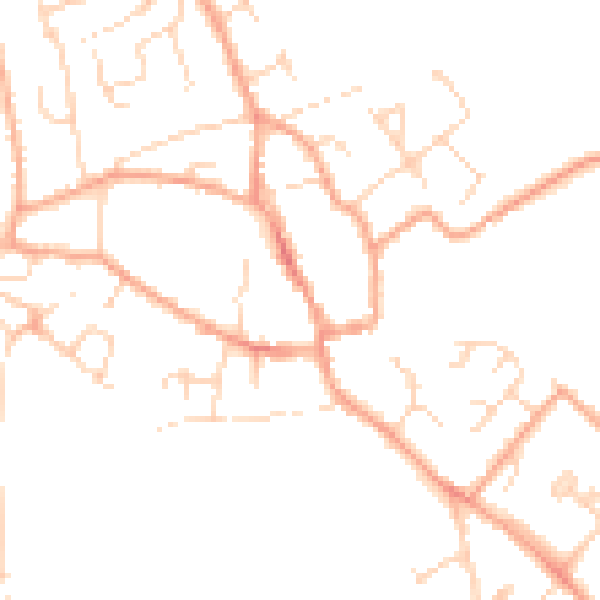 Daytime road noise heatmap for CB7 5HA