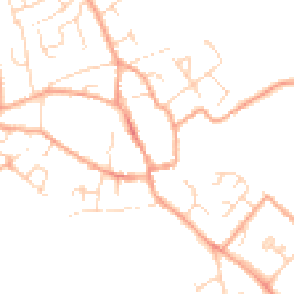 Daytime road noise heatmap for CB7 5HE