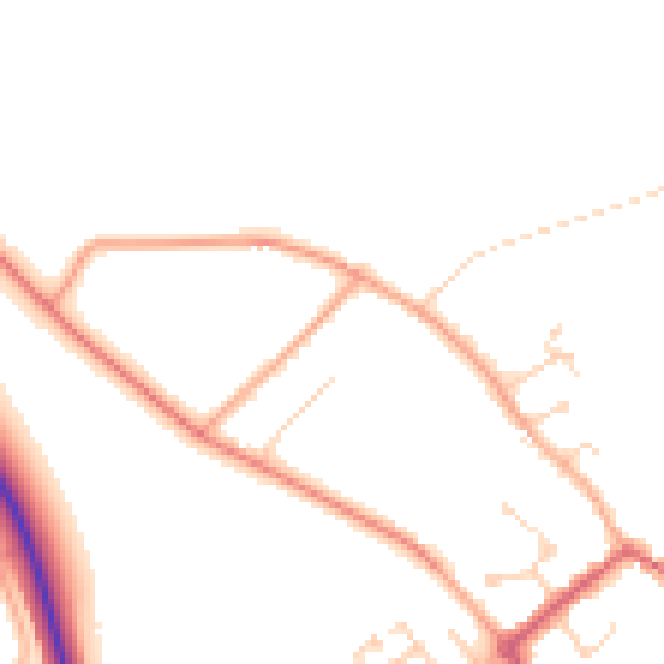 Daytime road noise heatmap for CB7 5JY
