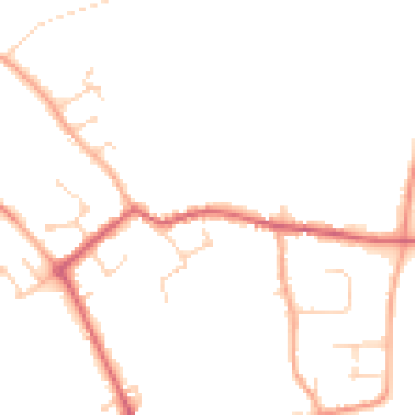 Daytime road noise heatmap for CB7 5NG