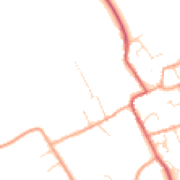 Daytime road noise heatmap for CB7 5SE