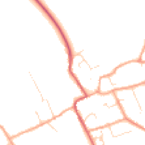 Daytime road noise heatmap for CB7 5SF