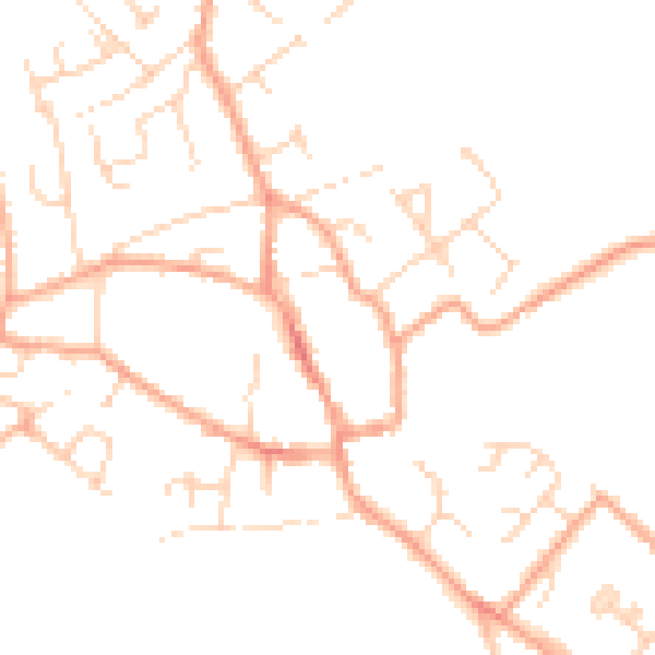 Daytime road noise heatmap for CB7 5WE