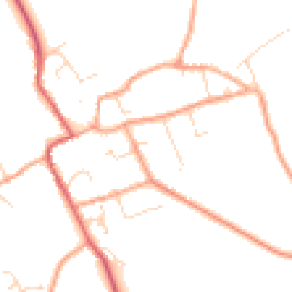 Daytime road noise heatmap for CB7 5WY