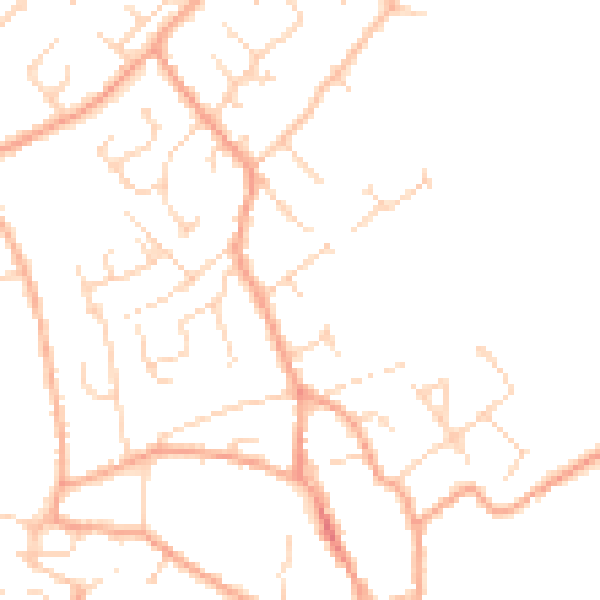 Daytime road noise heatmap for CB7 5XB