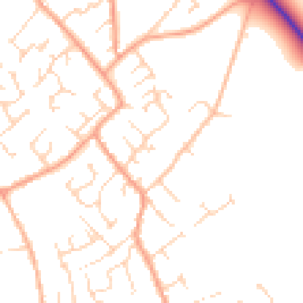 Daytime road noise heatmap for CB7 5YX