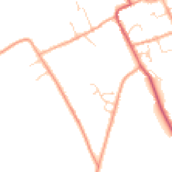 Daytime road noise heatmap for CB7 7AA