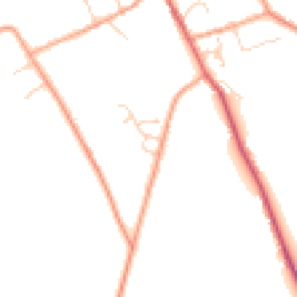 Daytime road noise heatmap for CB7 7AD