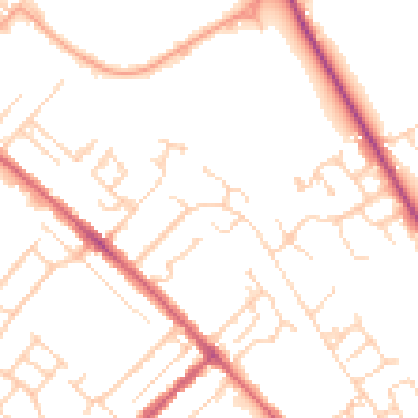 Daytime road noise heatmap for CB8 0BG