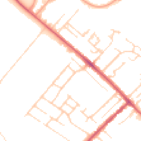 Daytime road noise heatmap for CB8 0BS