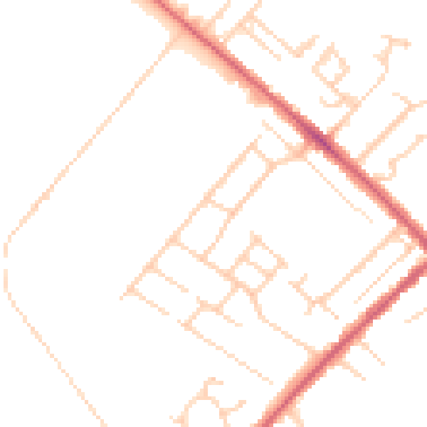 Daytime road noise heatmap for CB8 0DA