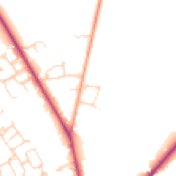 Daytime road noise heatmap for CB8 7DZ