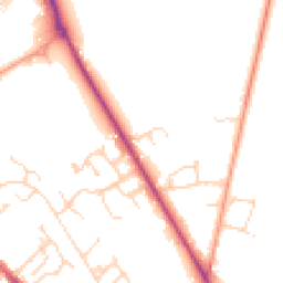 Daytime road noise heatmap for CB8 7FL