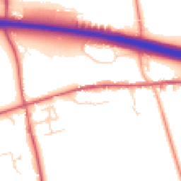 Daytime road noise heatmap for CB8 7RE