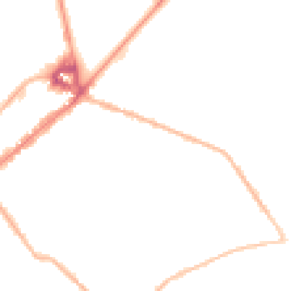Night-time road noise heatmap for CB8 8HP
