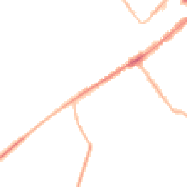 Night-time road noise heatmap for CB8 9AT