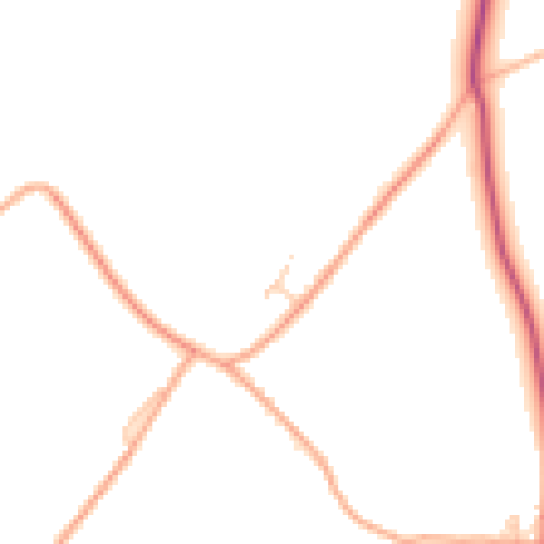 Daytime road noise heatmap for CB8 9XA