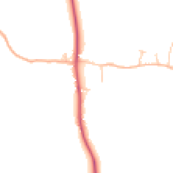 Daytime road noise heatmap for CB8 9XE
