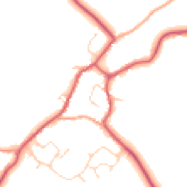 Daytime road noise heatmap for CB9 7BY