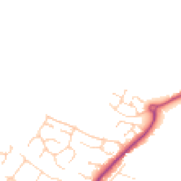Daytime road noise heatmap for CB9 7JX