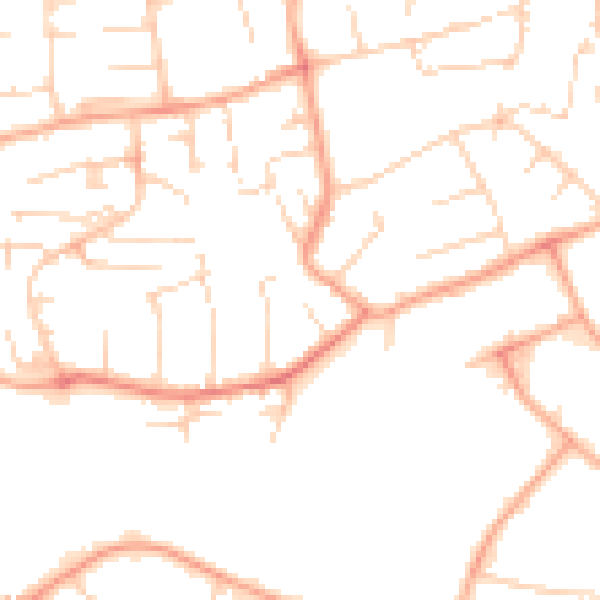 Daytime road noise heatmap for CB9 8LJ