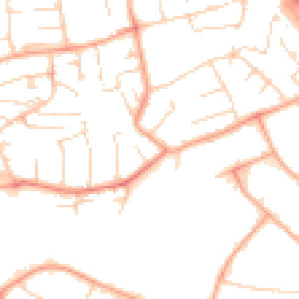 Daytime road noise heatmap for CB9 8LQ