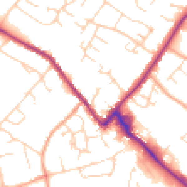 Daytime road noise heatmap for CB9 9HD