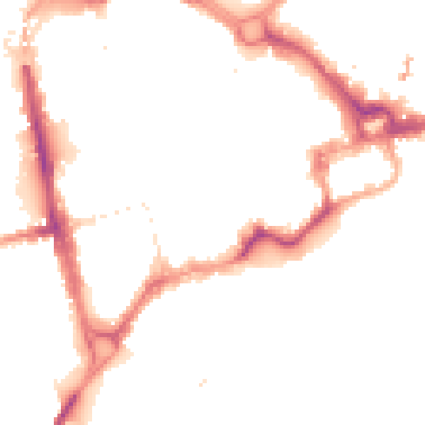 Night-time road noise heatmap for CH1 1ER