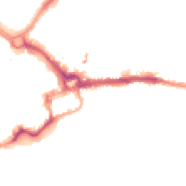 Night-time road noise heatmap for CH1 1HJ