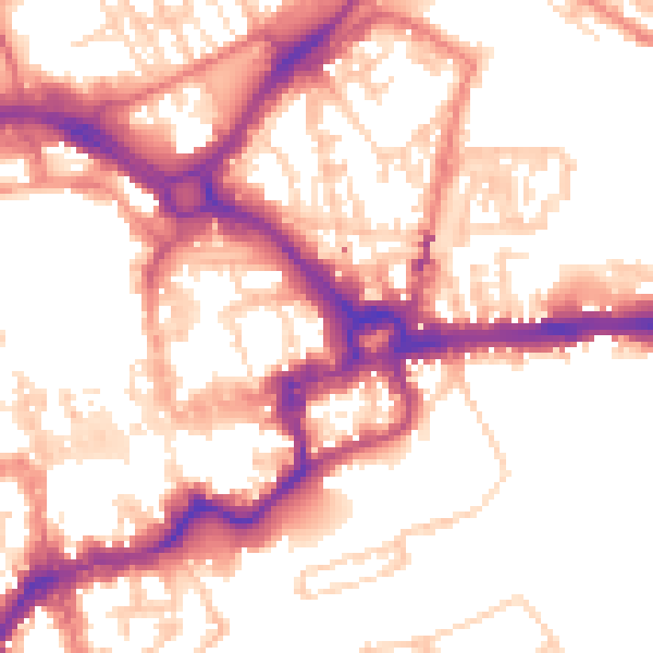 Daytime road noise heatmap for CH1 1LB