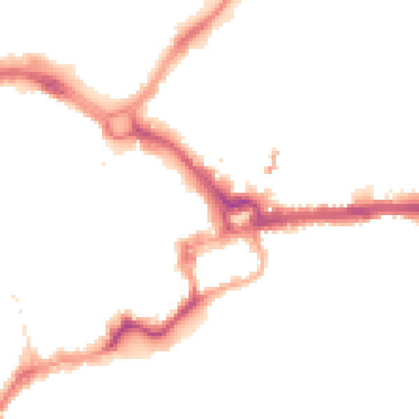 Night-time road noise heatmap for CH1 1LB