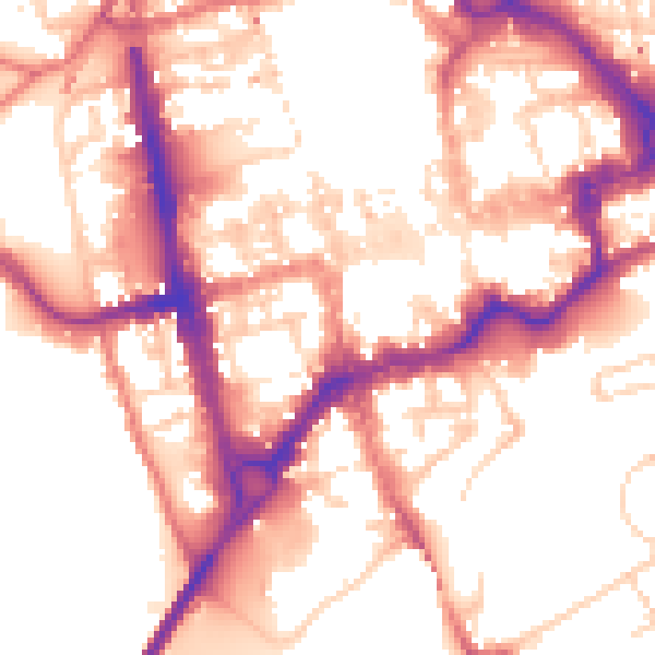 Daytime road noise heatmap for CH1 1NN