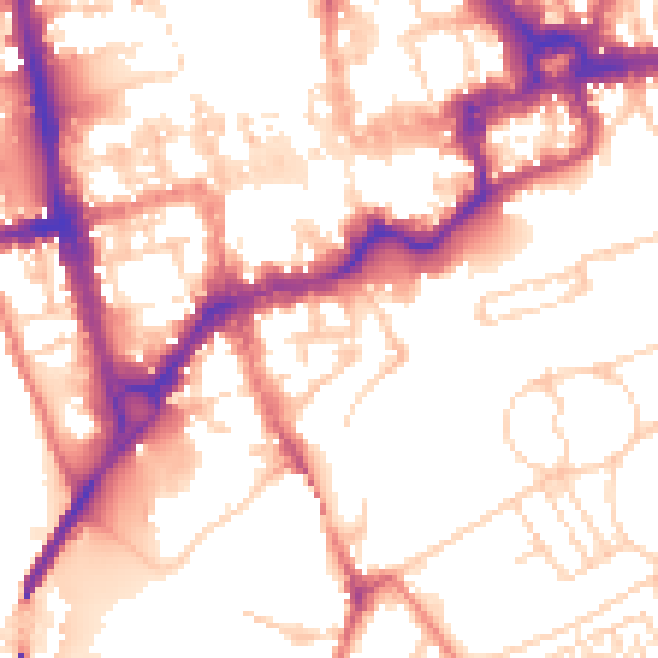 Daytime road noise heatmap for CH1 1SH