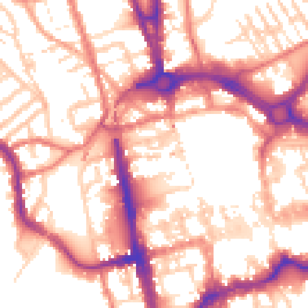 Daytime road noise heatmap for CH1 2AH